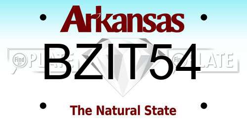 BZIT54 Arkansas License Plate