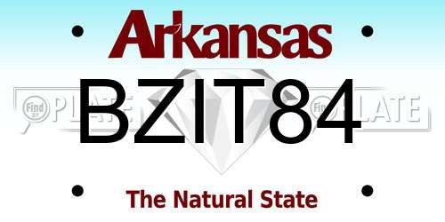 BZIT84 Arkansas License Plate