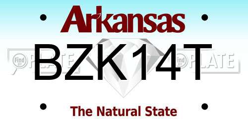 BZK14T Arkansas License Plate