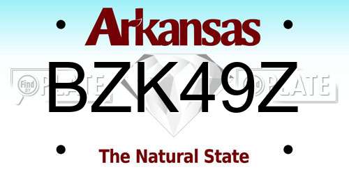 BZK49Z Arkansas License Plate