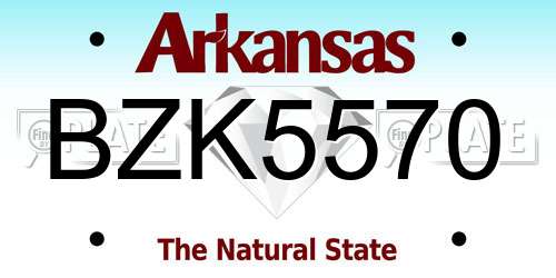 BZK5570 Arkansas License Plate