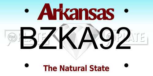 BZKA92 Arkansas License Plate