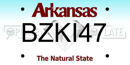 BZKI47 Arkansas License Plate