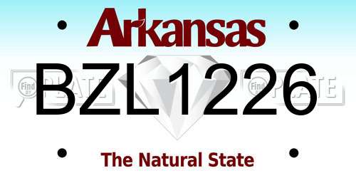 BZL1226 Arkansas License Plate
