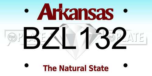 BZL132 Arkansas License Plate