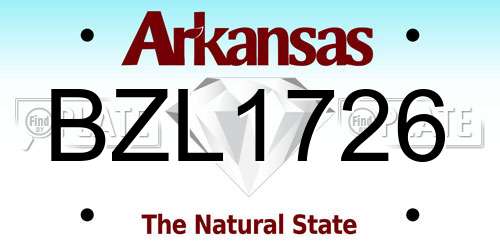 BZL1726 Arkansas License Plate