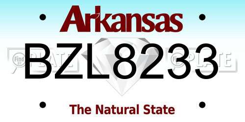 BZL8233 Arkansas License Plate