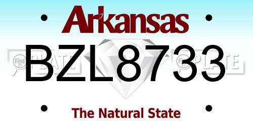 BZL8733 Arkansas License Plate