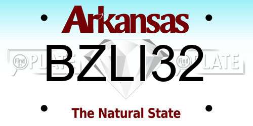 BZLI32 Arkansas License Plate