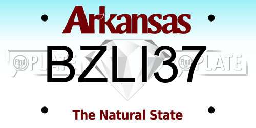 BZLI37 Arkansas License Plate