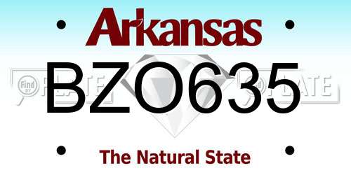 BZO635 Arkansas License Plate