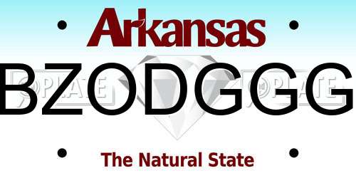 BZODGGG Arkansas License Plate