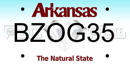 BZOG35 Arkansas License Plate