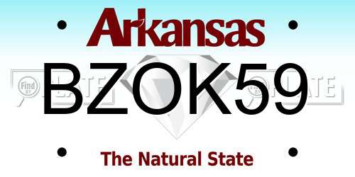BZOK59 Arkansas License Plate