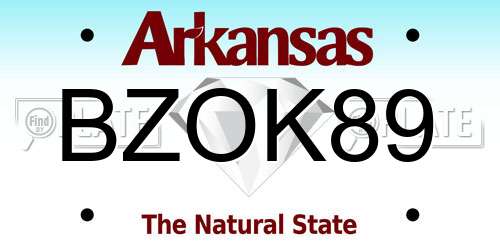 BZOK89 Arkansas License Plate