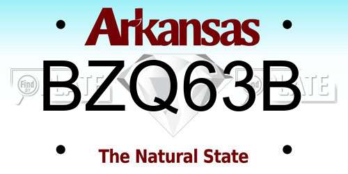 BZQ63B Arkansas License Plate