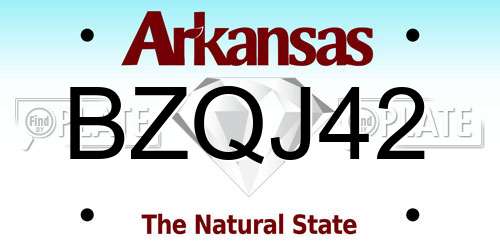 BZQJ42 Arkansas License Plate