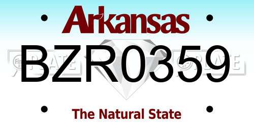 BZR0359 Arkansas License Plate