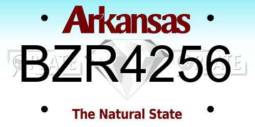BZR4256 Arkansas License Plate