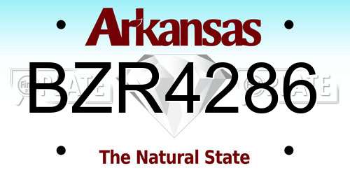 BZR4286 Arkansas License Plate