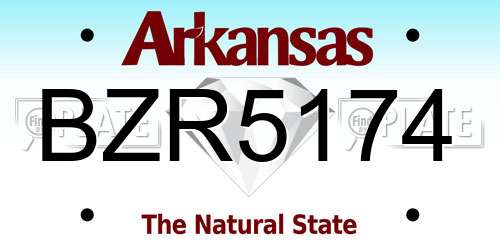 BZR5174 Arkansas License Plate