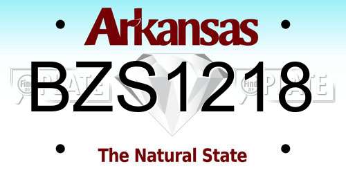 BZS1218 Arkansas License Plate