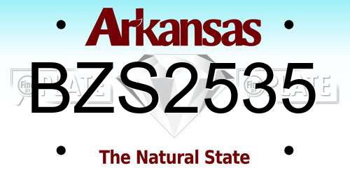 BZS2535 Arkansas License Plate