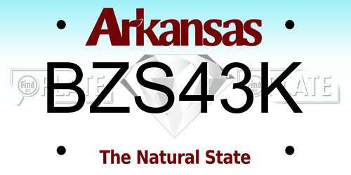 BZS43K Arkansas License Plate