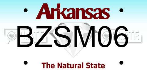 BZSM06 Arkansas License Plate