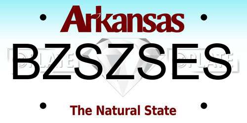 BZSZSES Arkansas License Plate