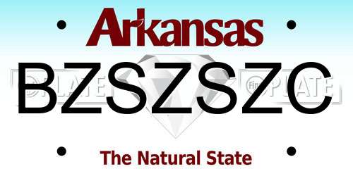 BZSZSZC Arkansas License Plate