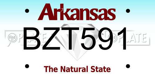 BZT591 Arkansas License Plate