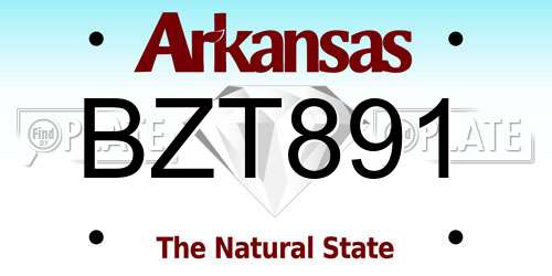 BZT891 Arkansas License Plate