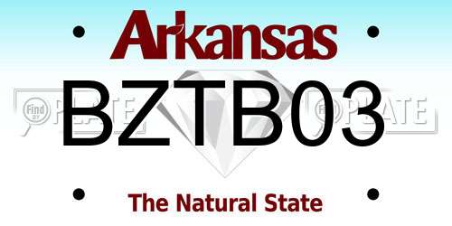 BZTB03 Arkansas License Plate
