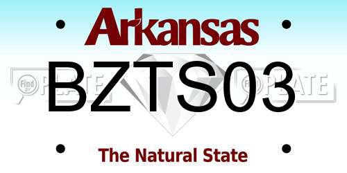 BZTS03 Arkansas License Plate