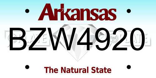 BZW4920 Arkansas License Plate