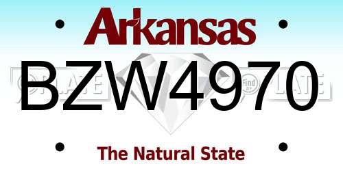 BZW4970 Arkansas License Plate