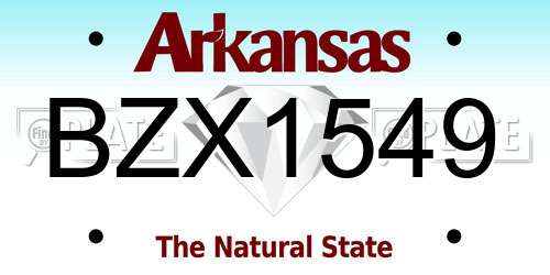 BZX1549 Arkansas License Plate