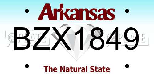 BZX1849 Arkansas License Plate