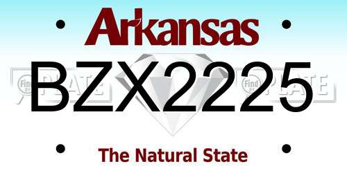 BZX2225 Arkansas License Plate