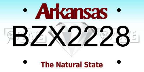 BZX2228 Arkansas License Plate