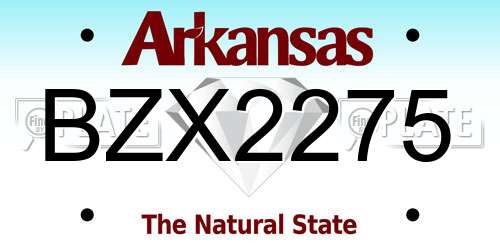 BZX2275 Arkansas License Plate