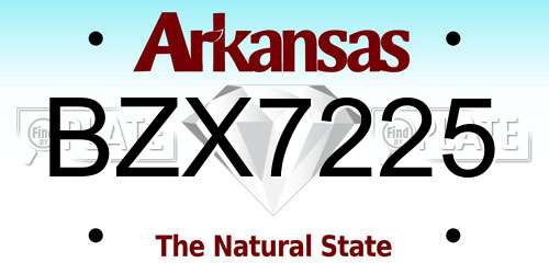 BZX7225 Arkansas License Plate