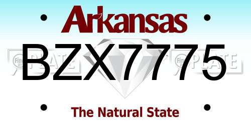 BZX7775 Arkansas License Plate