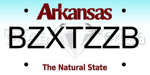 BZXTZZB Arkansas License Plate