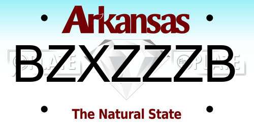 BZXZZZB Arkansas License Plate
