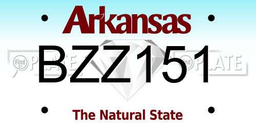 BZZ151 Arkansas License Plate