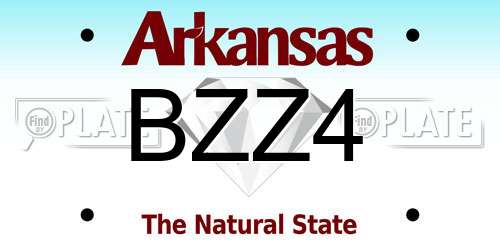 BZZ4 Arkansas License Plate