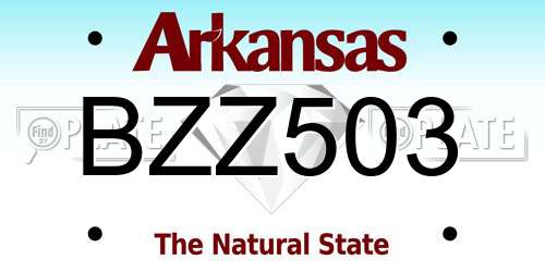 BZZ503 Arkansas License Plate