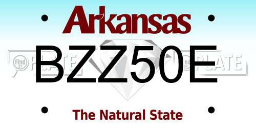 BZZ50E Arkansas License Plate